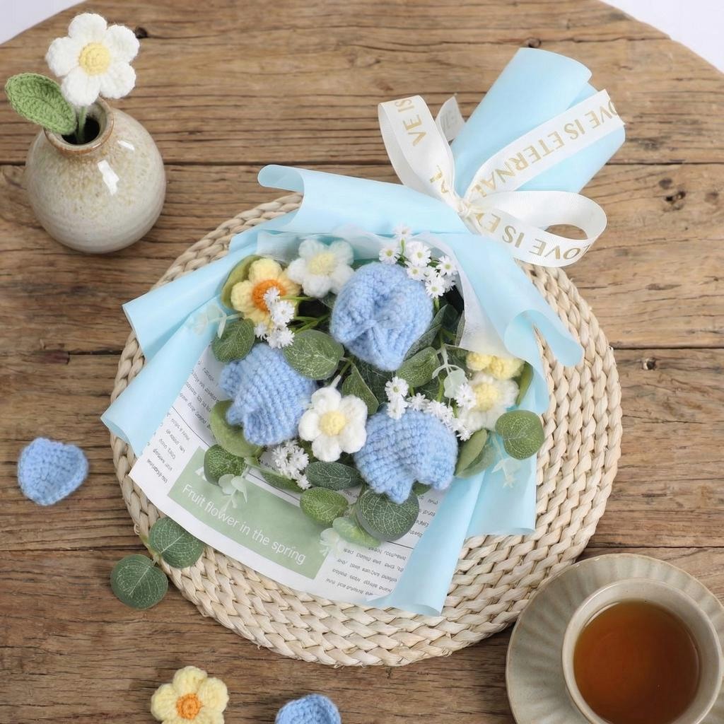 Blue Crochet Tulip Bouquet - image 2