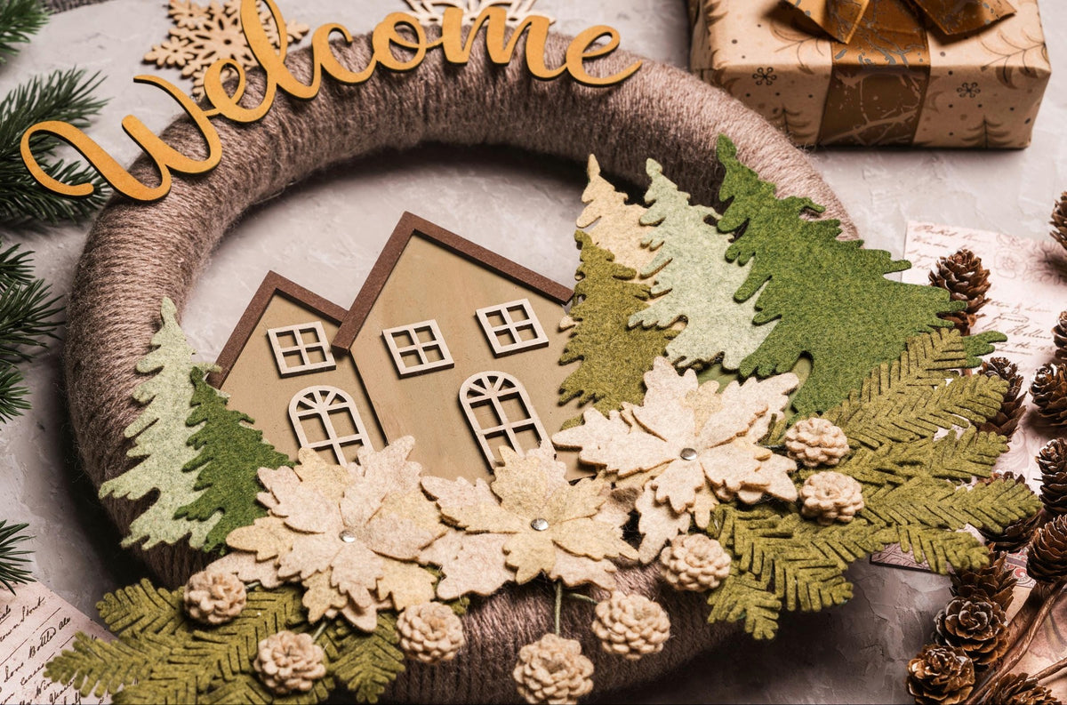 Christmas Felt Floral Wreath - image 3