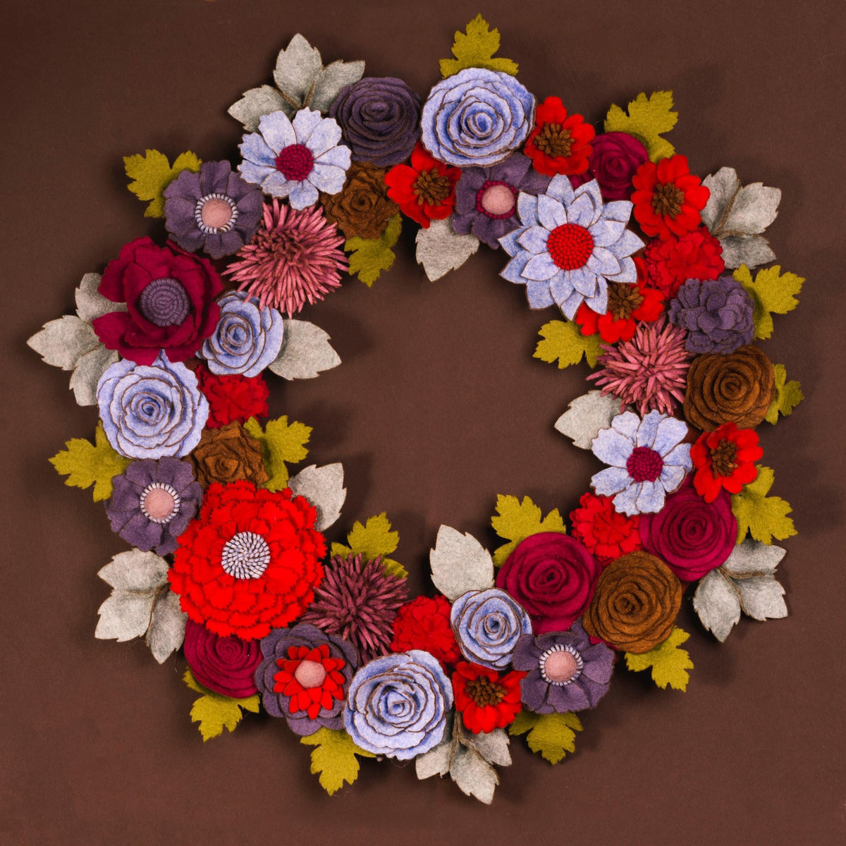 Colorful Felt Floral Wreath - image 2