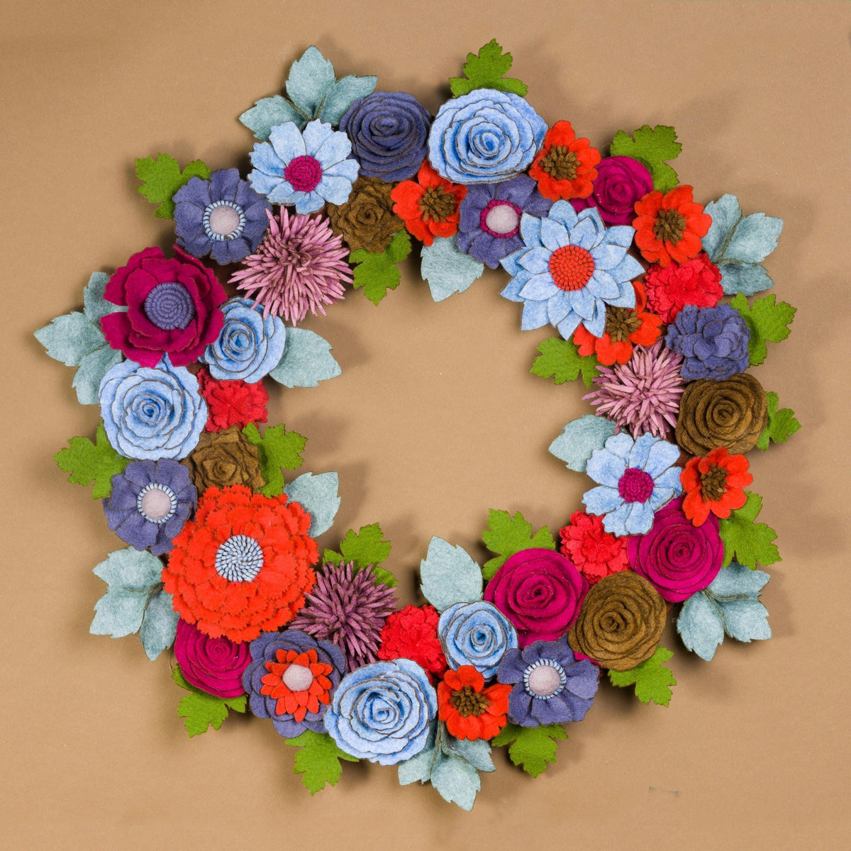 Colorful Felt Floral Wreath - image 4