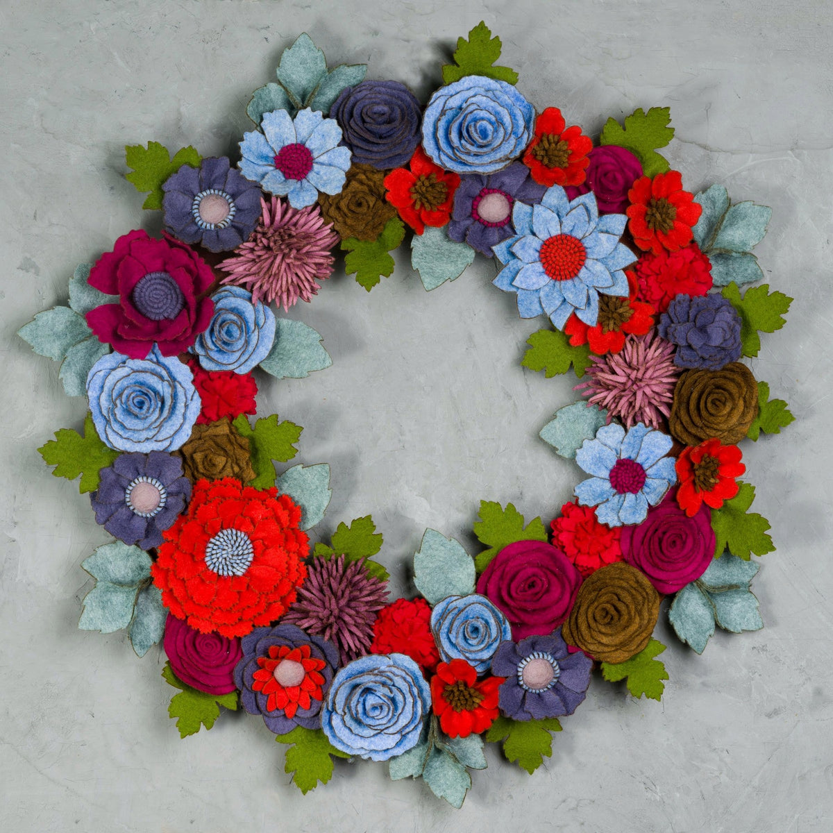 Colorful Felt Floral Wreath - image 5