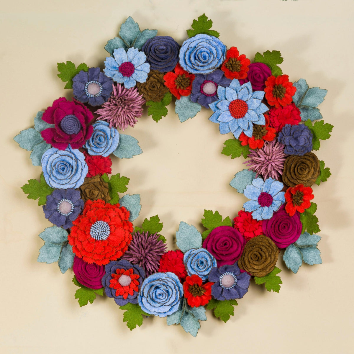 Colorful Felt Floral Wreath - image 6