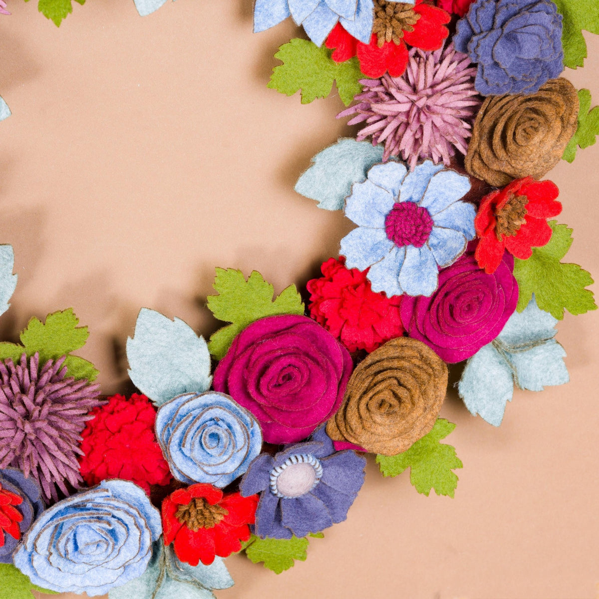 Colorful Felt Floral Wreath - image 7
