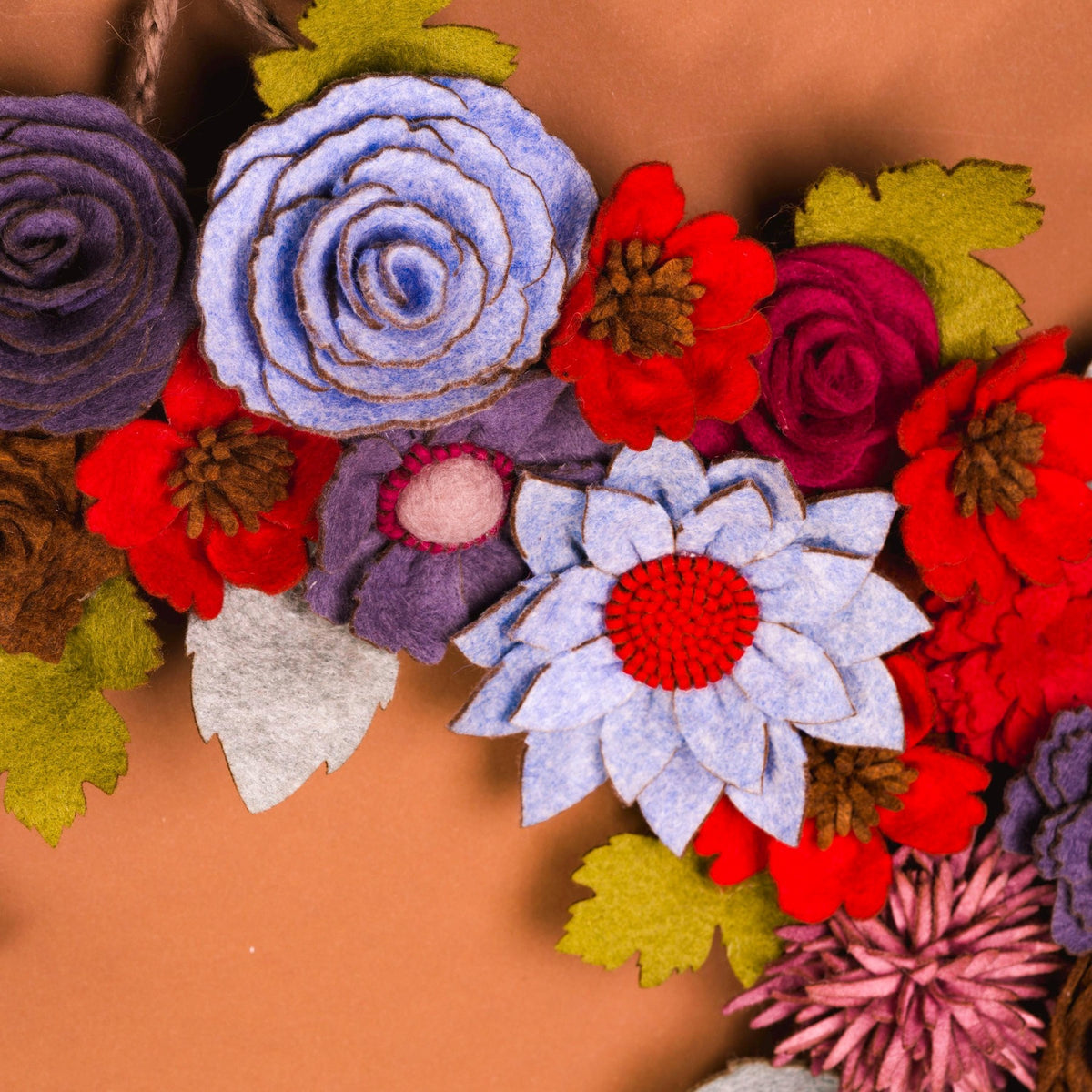 Colorful Felt Floral Wreath - image 8