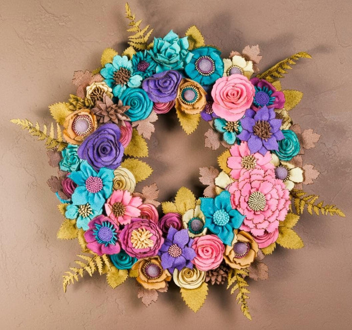 Colorful Felt Floral Wreath - Style 2 - image 1