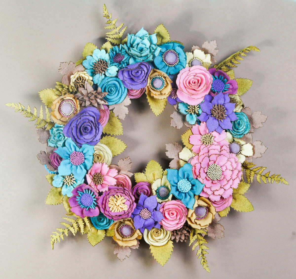 Colorful Felt Floral Wreath - Style 2 - image 3