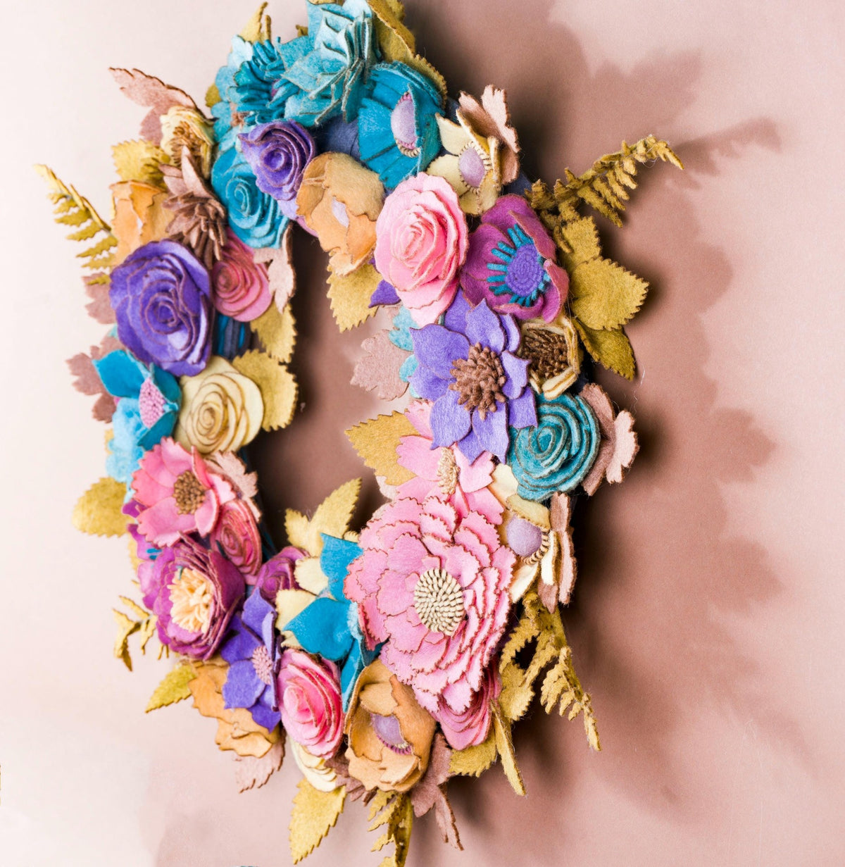 Colorful Felt Floral Wreath - Style 2 - image 4