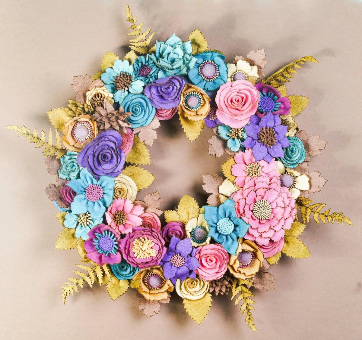 Colorful Felt Floral Wreath - Style 2 - image 10