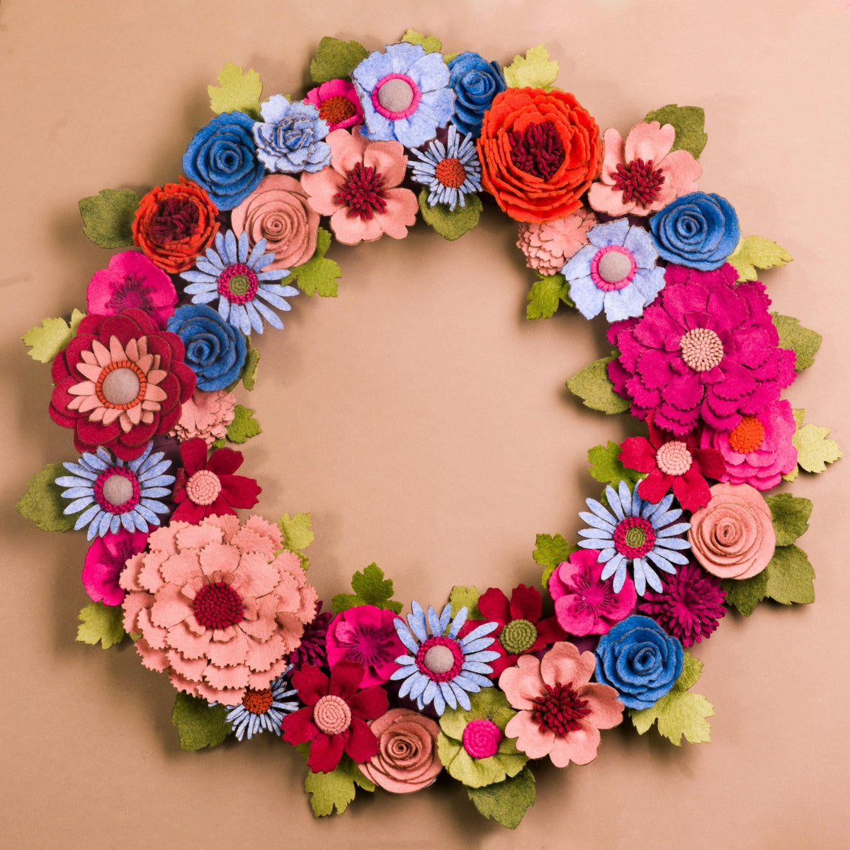 Colorful Felt Floral Wreath - Style 3 - image 1