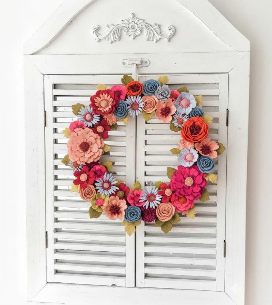Colorful Felt Floral Wreath - Style 3 - image 4