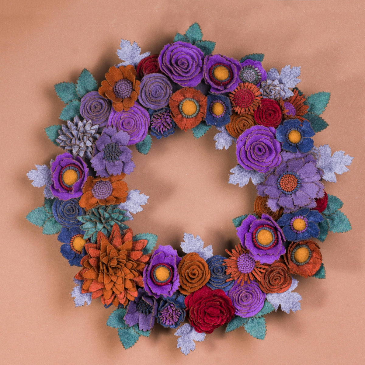 Colorful Felt Floral Wreath - Style 4 - image 1