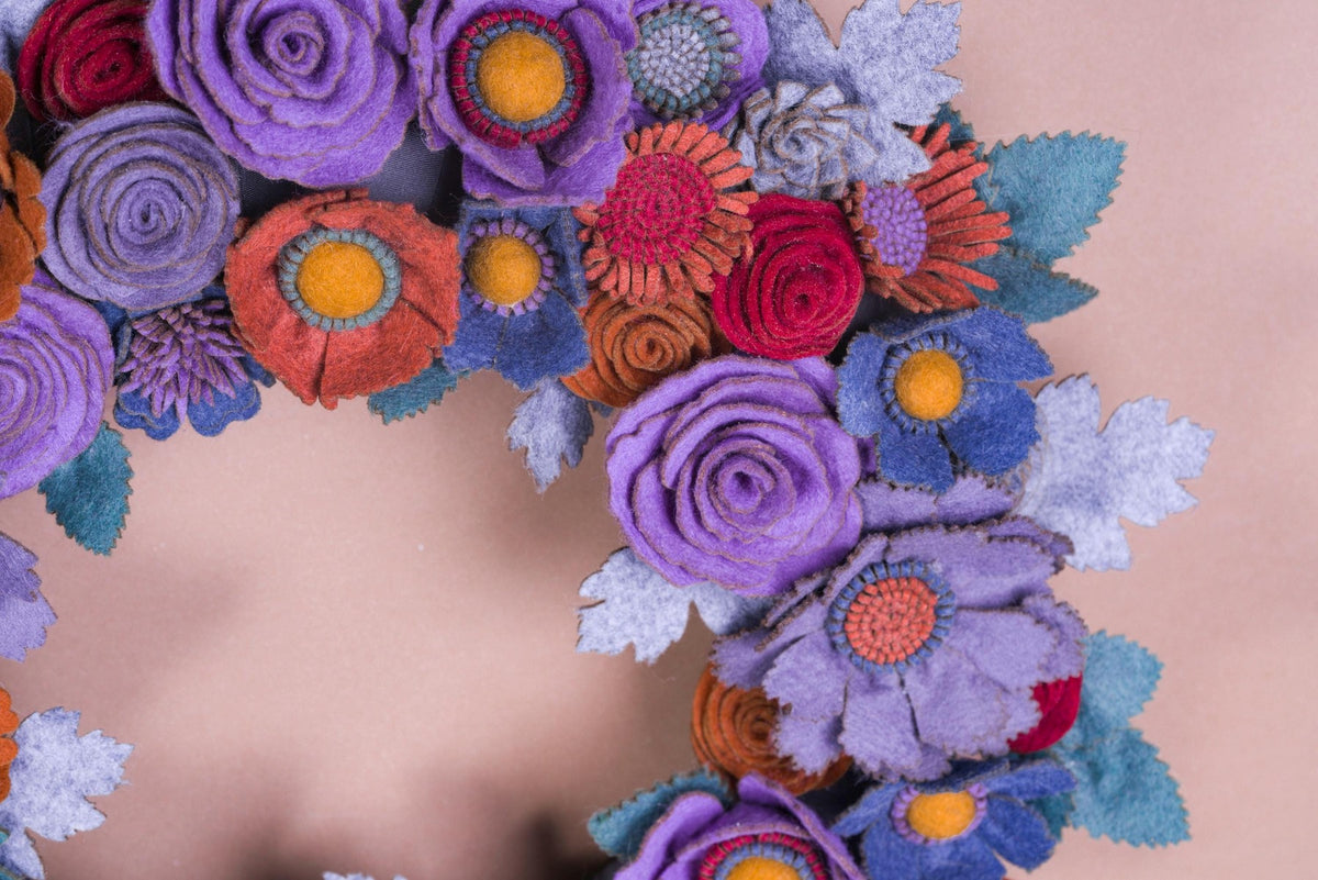 Colorful Felt Floral Wreath - Style 4 - image 4