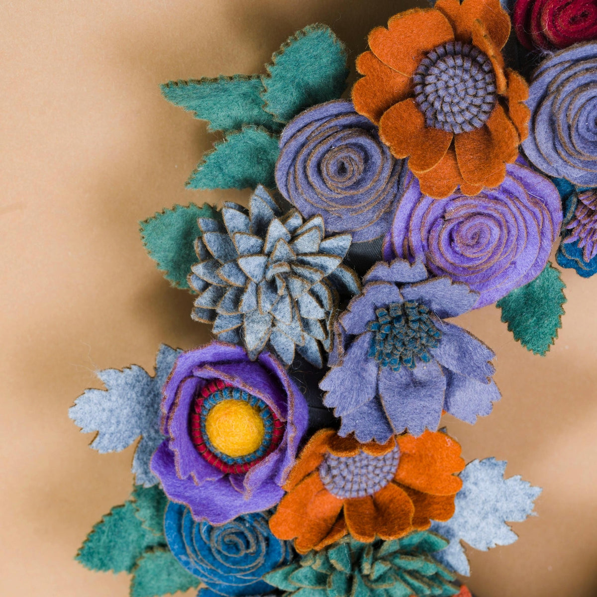 Colorful Felt Floral Wreath - Style 4 - image 5