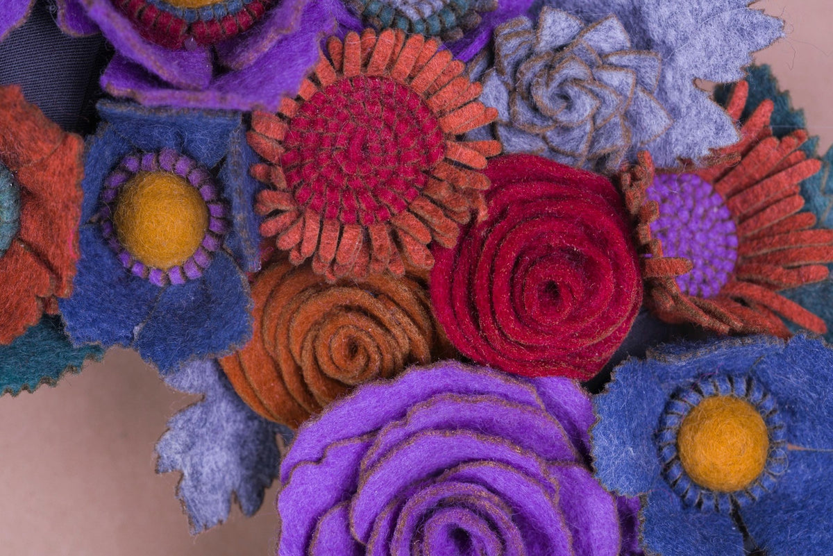 Colorful Felt Floral Wreath - Style 4 - image 8