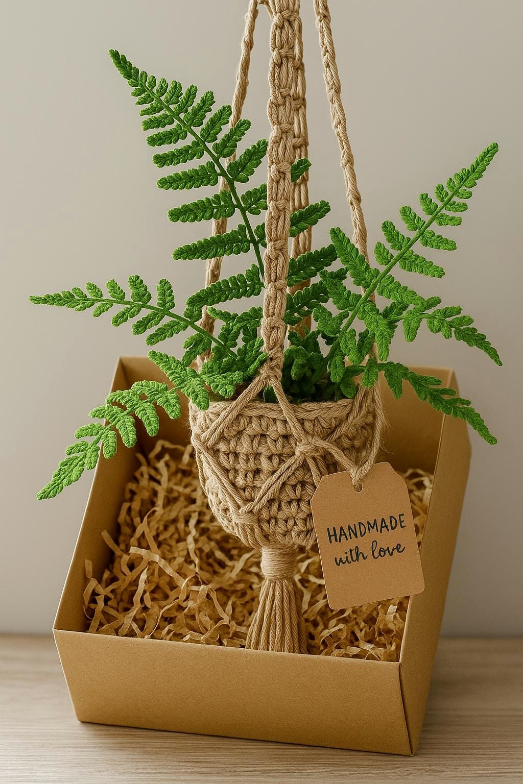 Crochet Fern Macrame Hanging Basket - image 4