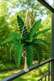 Crochet Fern Macrame Hanging Basket - Style 2 - image 5
