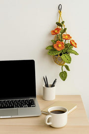 Crochet Floral Macrame Hanging Basket - image 2