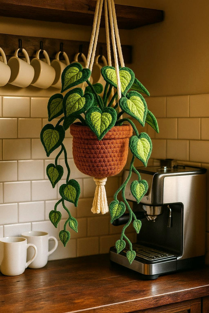 Crochet Heart Leaf Hanging Decor - image 1