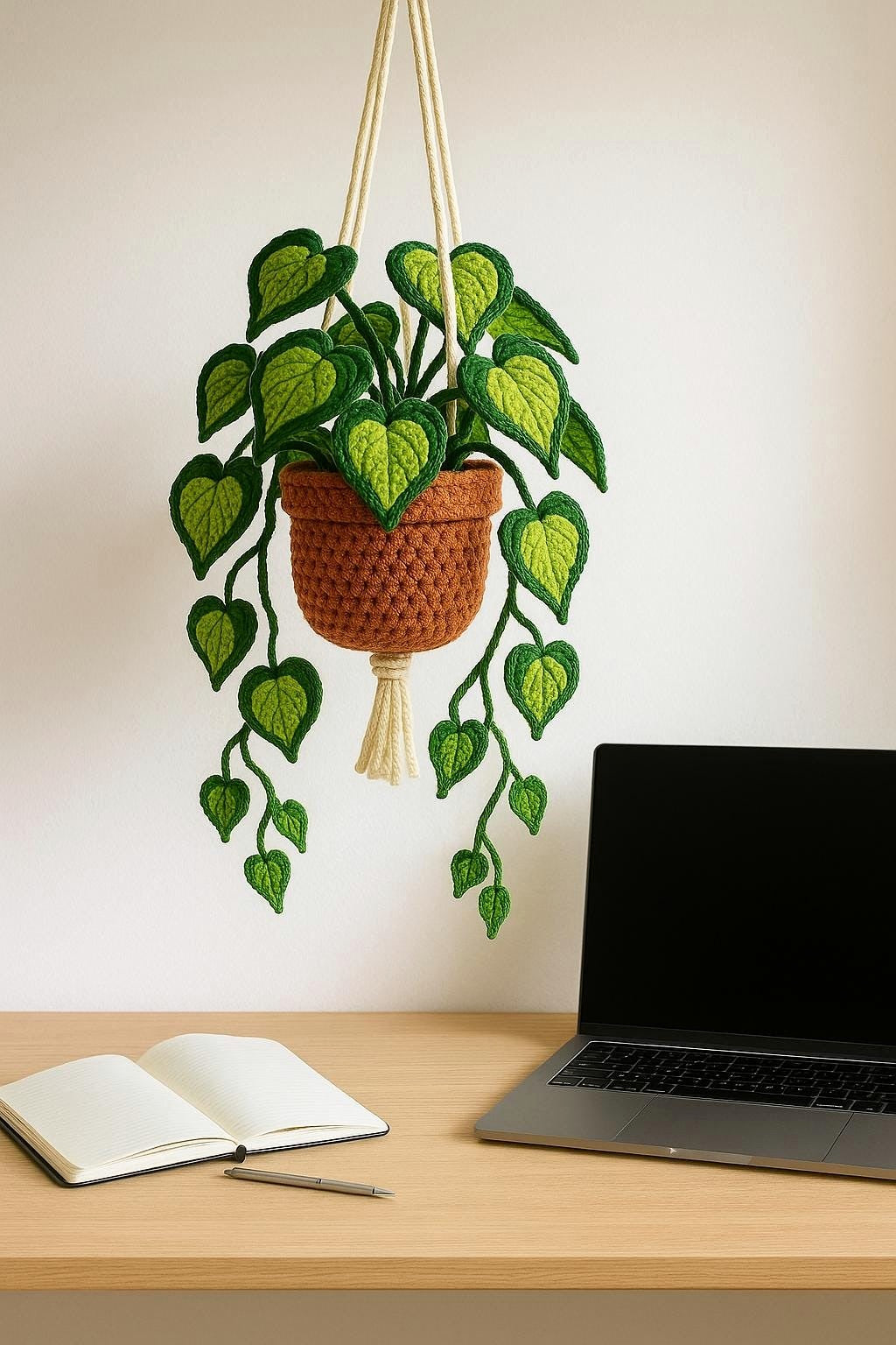 Crochet Heart Leaf Wall Hanging - image 10