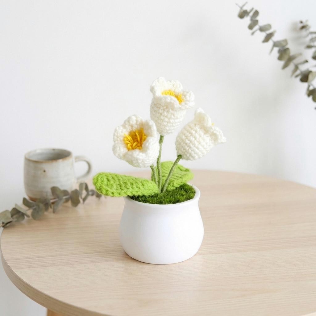 Crochet Lily of the Valley Pot - image 3