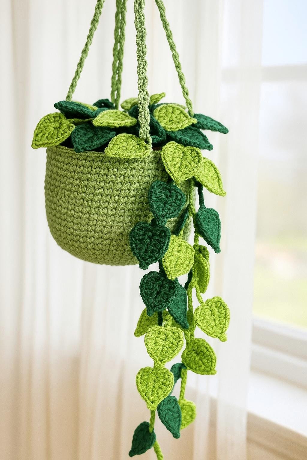 Crochet Macrame Plant Basket - image 6