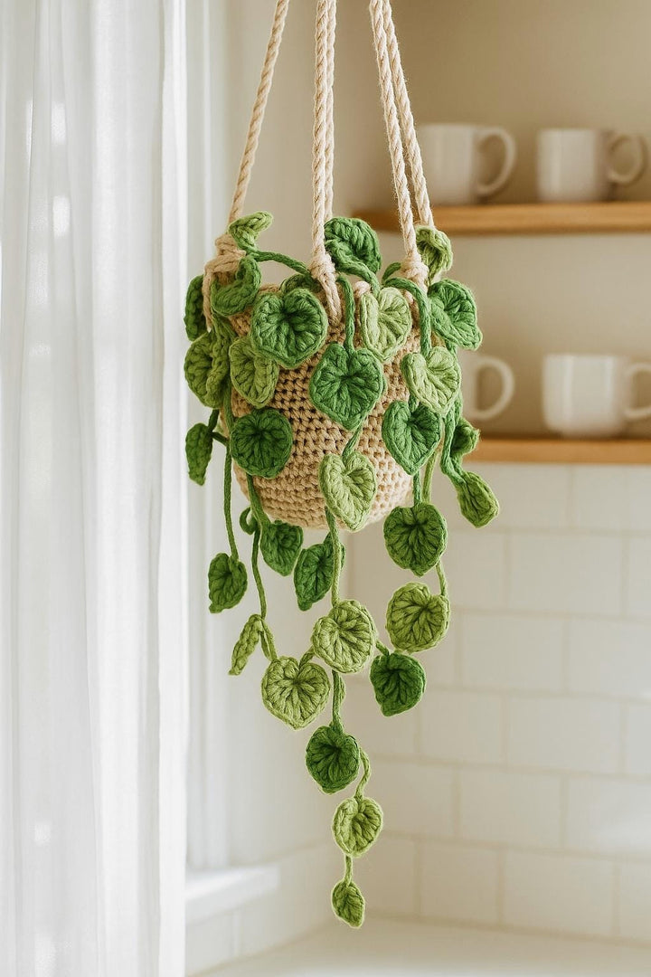 Crochet Pothos Macrame Hanging Basket - image 1