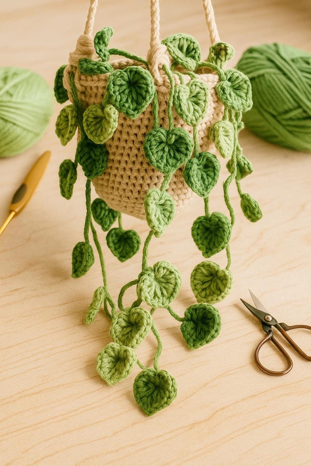 Crochet Pothos Macrame Hanging Basket - image 5