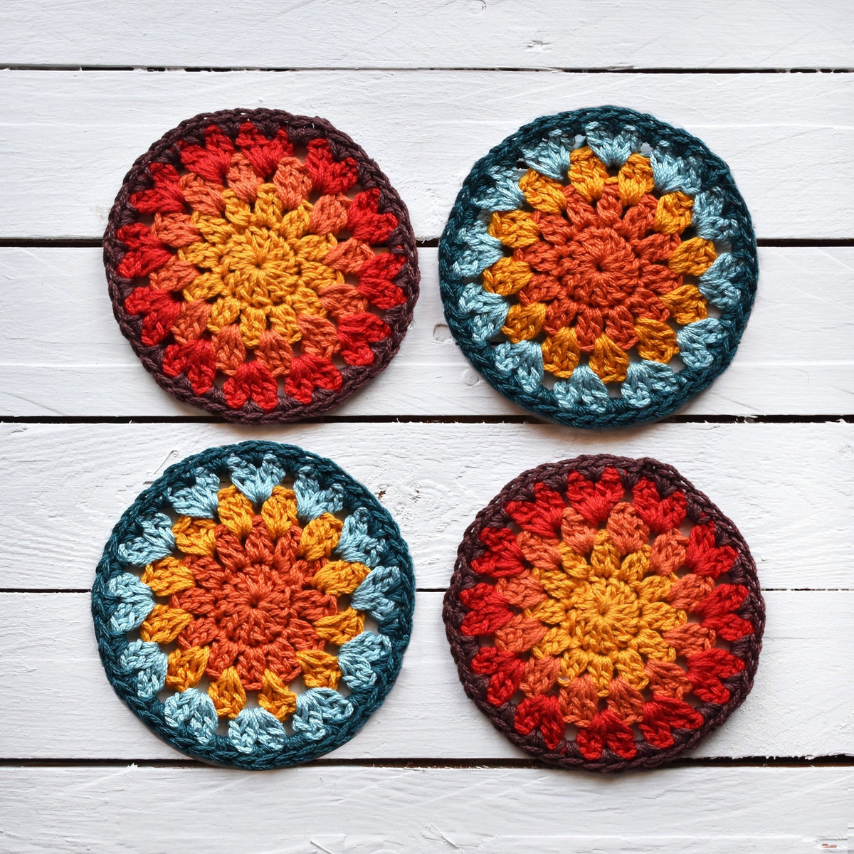 Crochet Sunflower Coaster Set - image 1