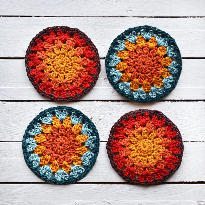 Crochet Sunflower Coaster Set - image 1