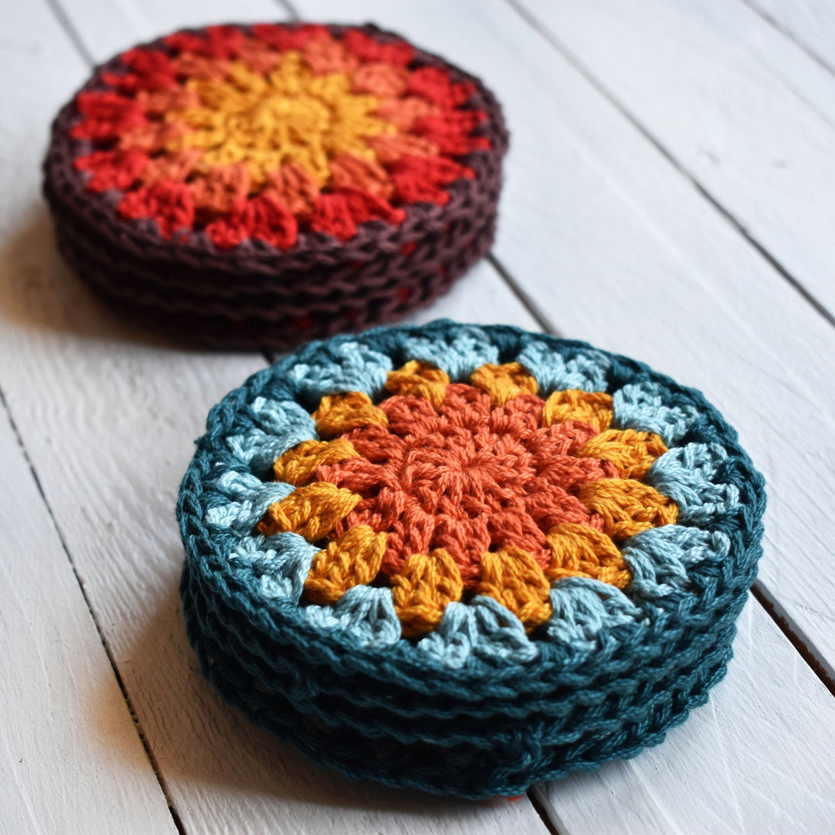 Crochet Sunflower Coaster Set - image 2