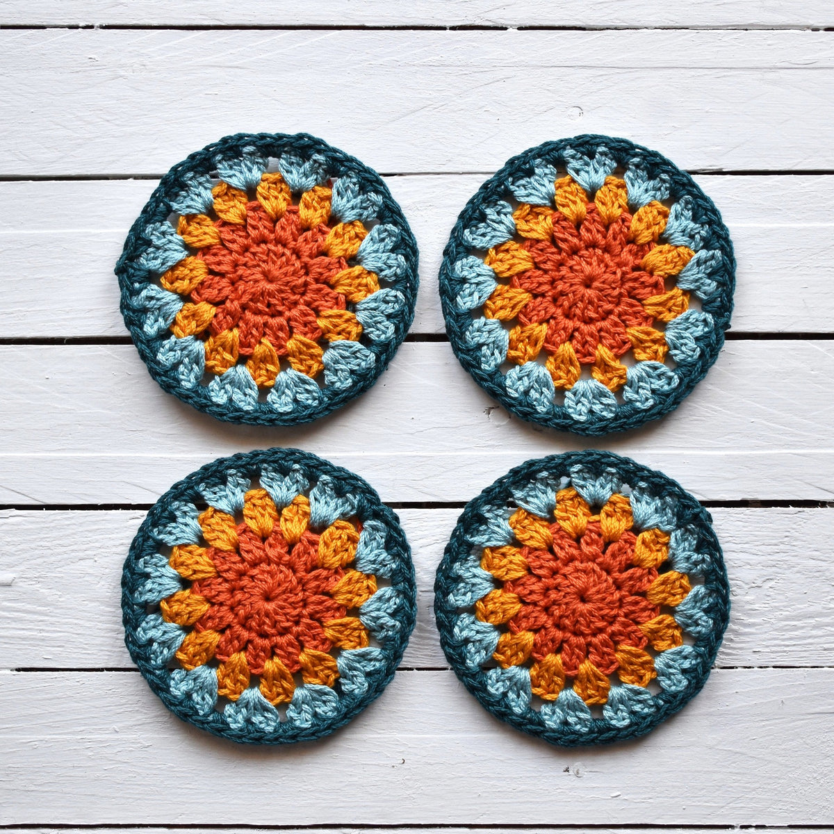 Crochet Sunflower Coaster Set - image 3