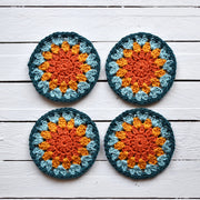 Crochet Sunflower Coaster Set - image 3