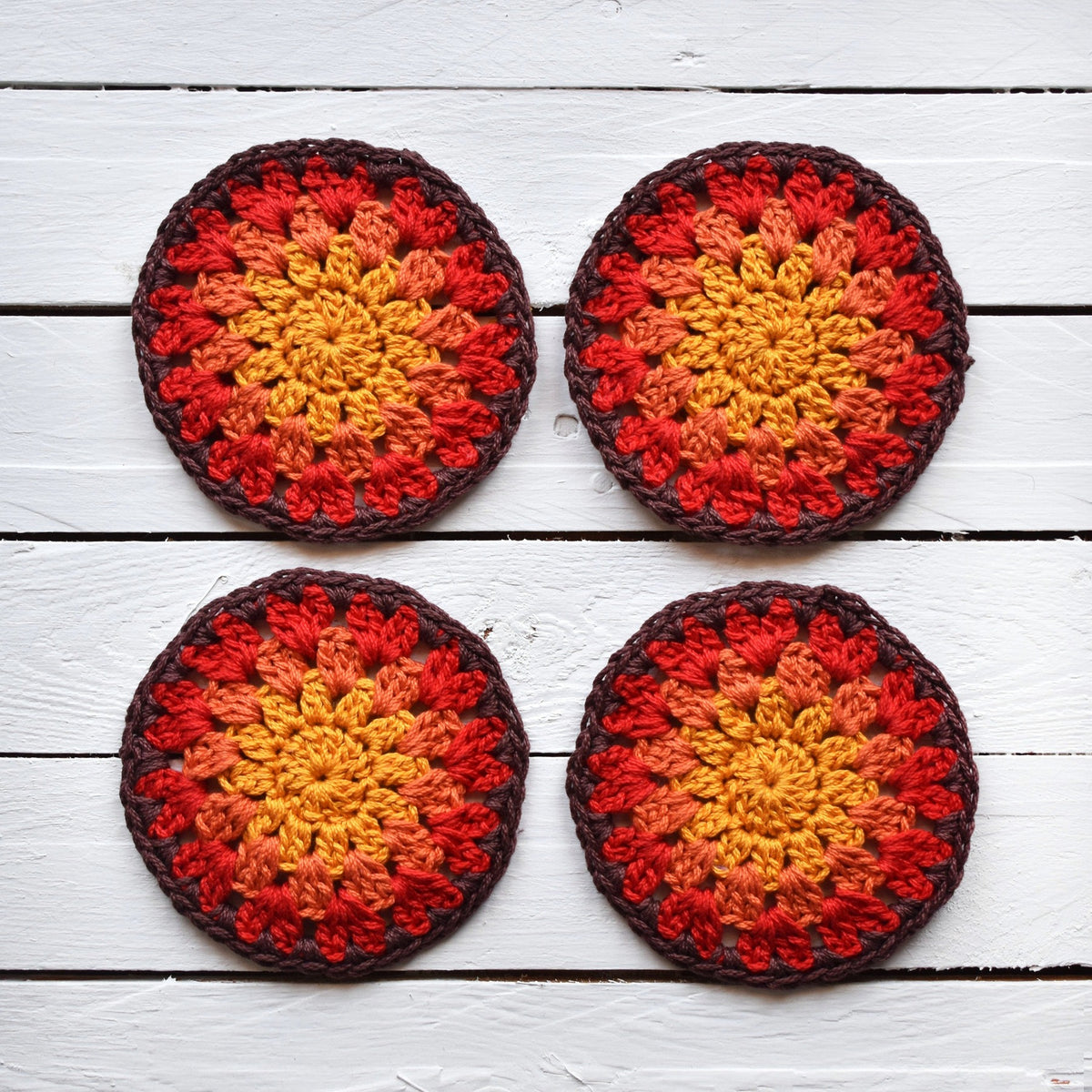 Crochet Sunflower Coaster Set - image 7