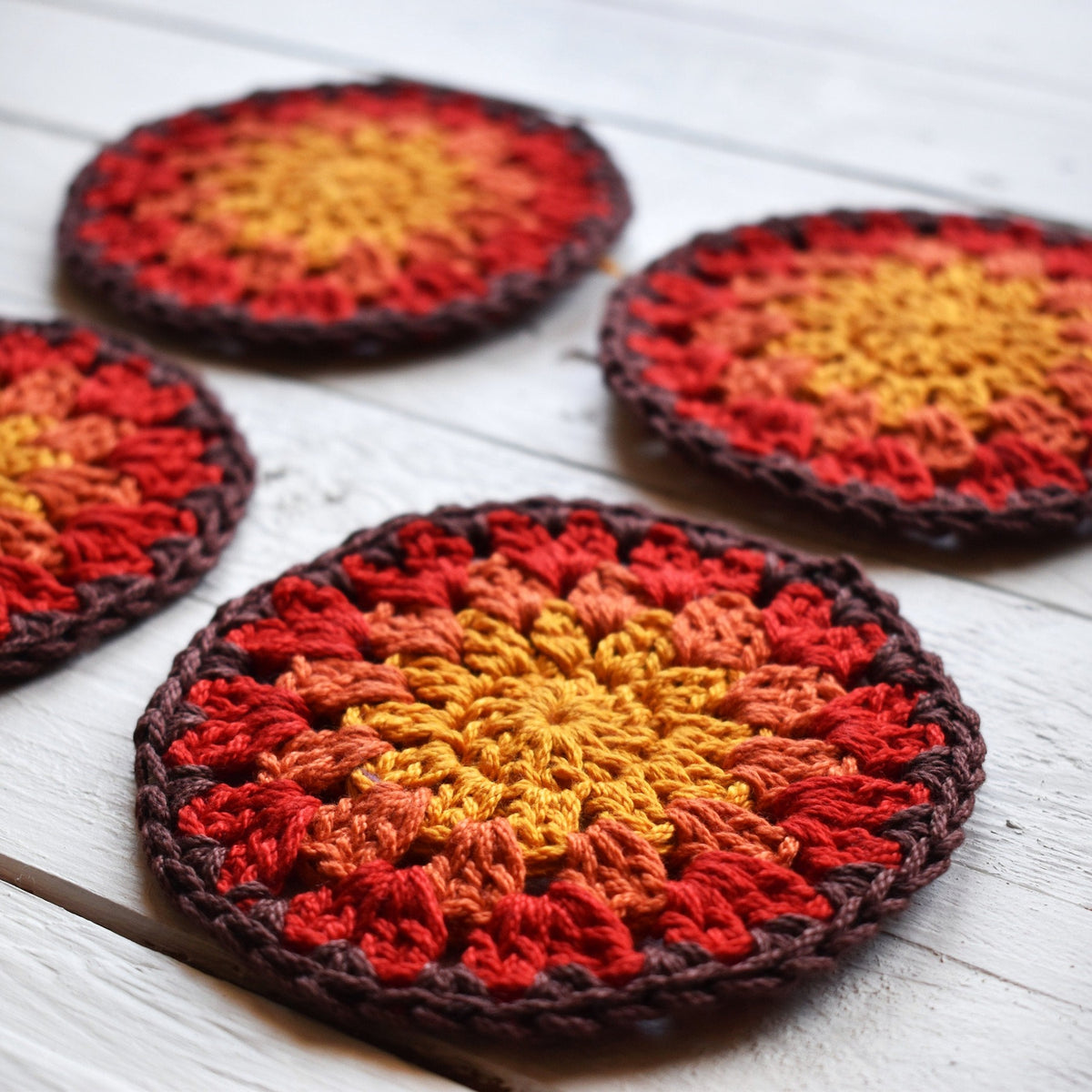 Crochet Sunflower Coaster Set - image 8