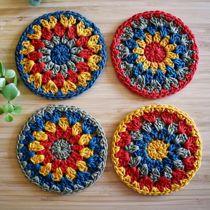 Crochet Sunflower Coaster Set - Style 2 - image 1