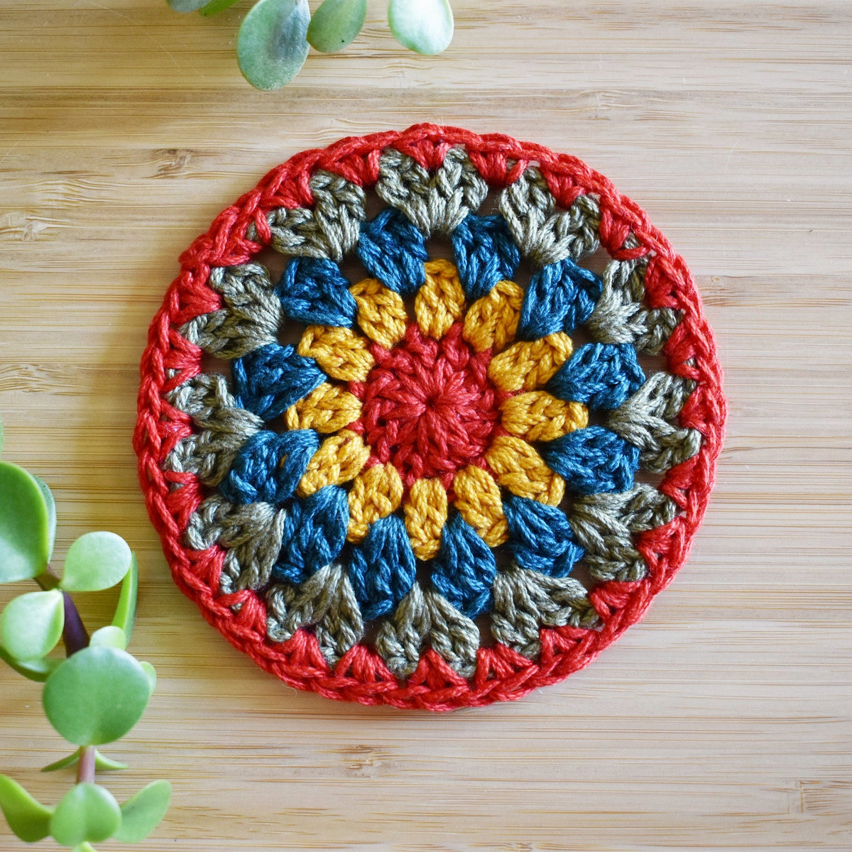 Crochet Sunflower Coaster Set - Style 2 - image 5