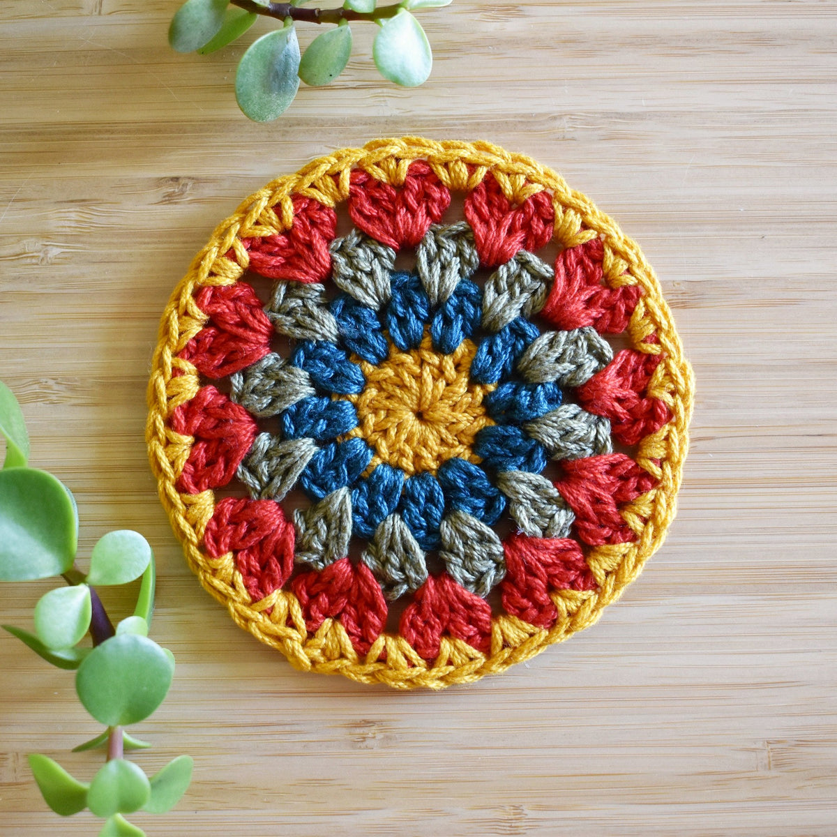 Crochet Sunflower Coaster Set - Style 2 - image 7