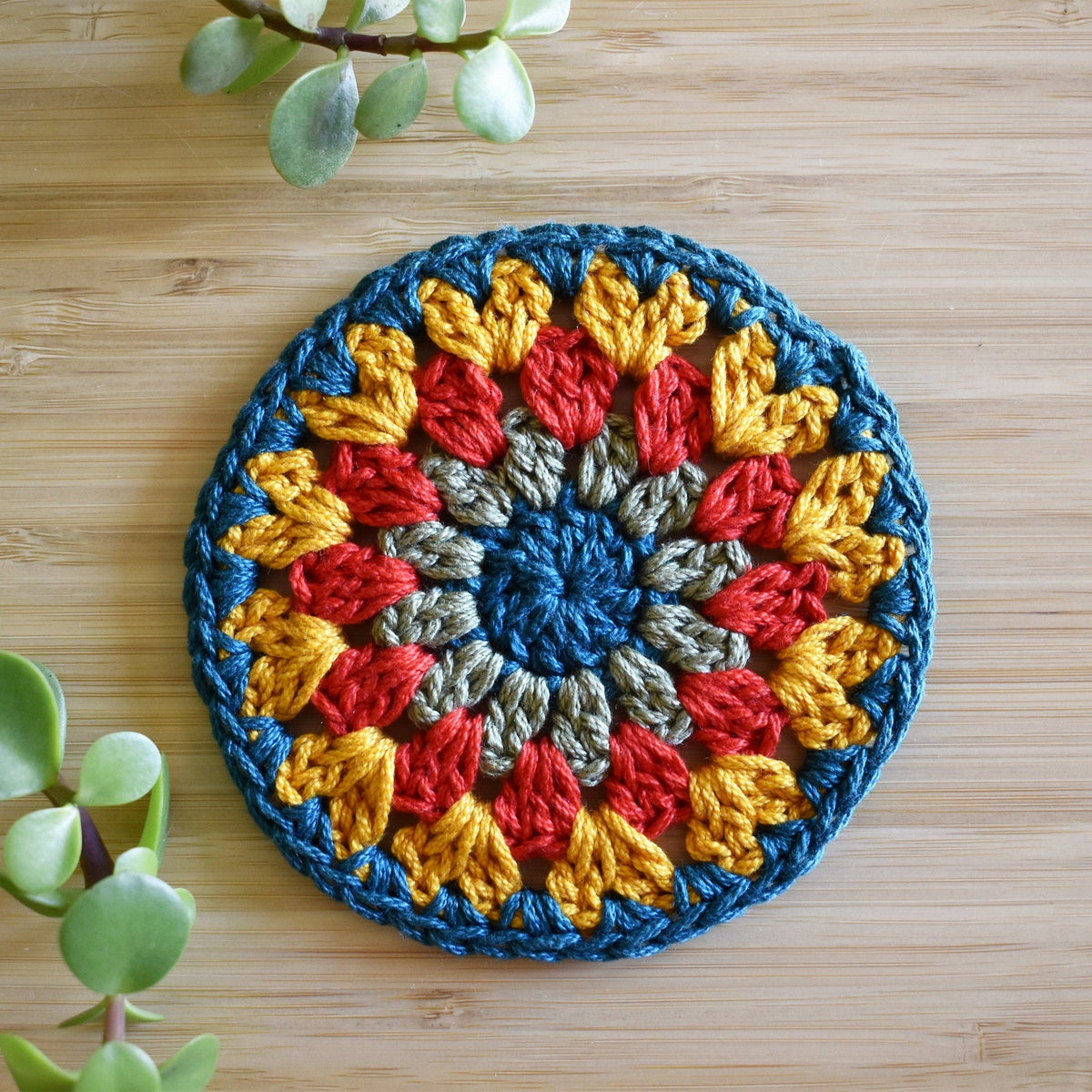 Crochet Sunflower Coaster Set - Style 2 - image 8