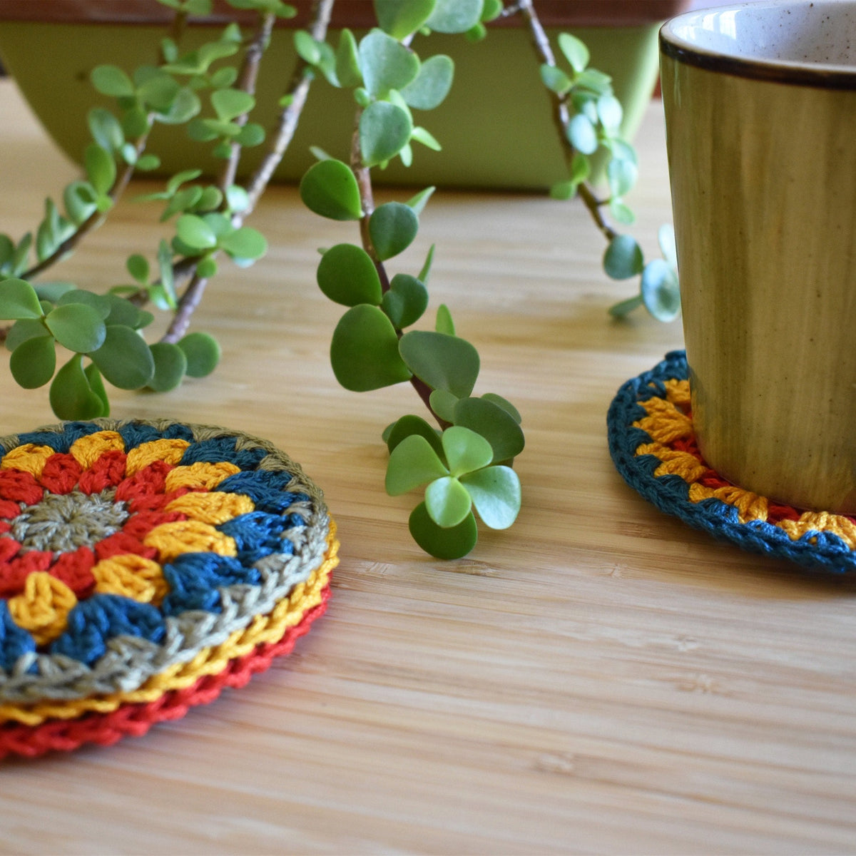 Crochet Sunflower Coaster Set - Style 2 - image 9