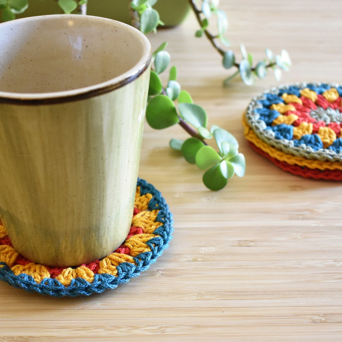 Crochet Sunflower Coaster Set - Style 2 - image 10