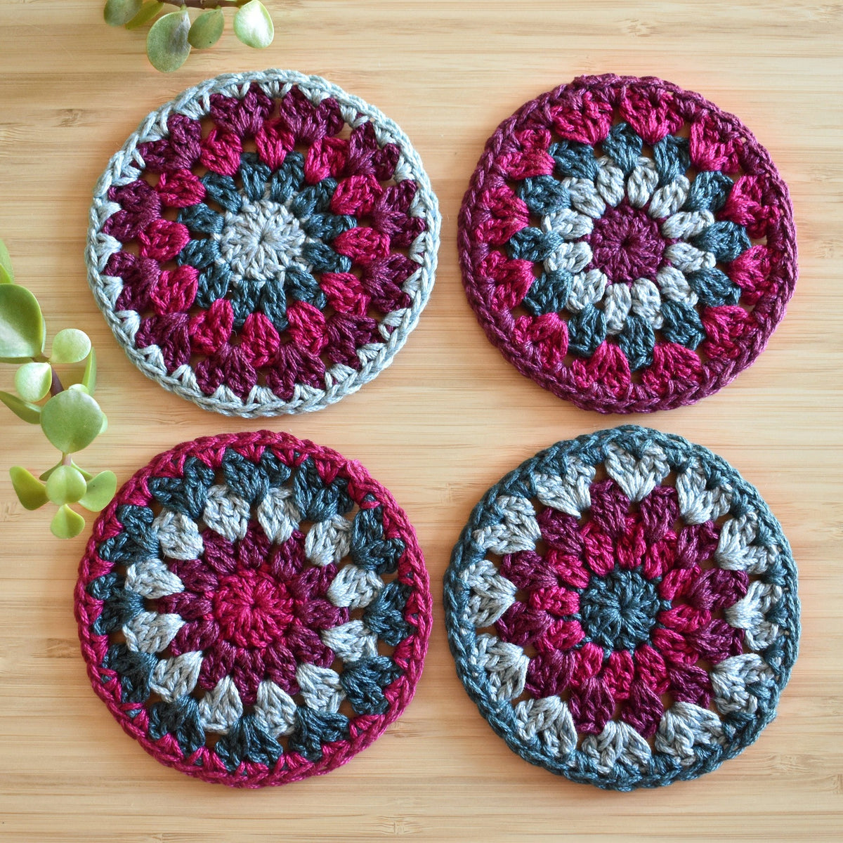 Crochet Sunflower Coaster Set - Style 3 - image 1
