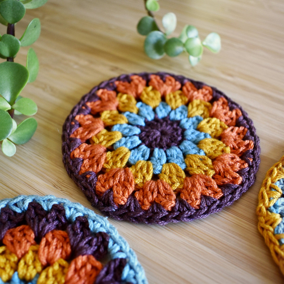 Crochet Sunflower Coaster Set - Style 4 - image 2