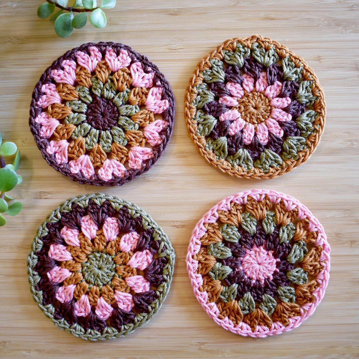 Crochet Sunflower Coaster Set - Style 5 - image 1