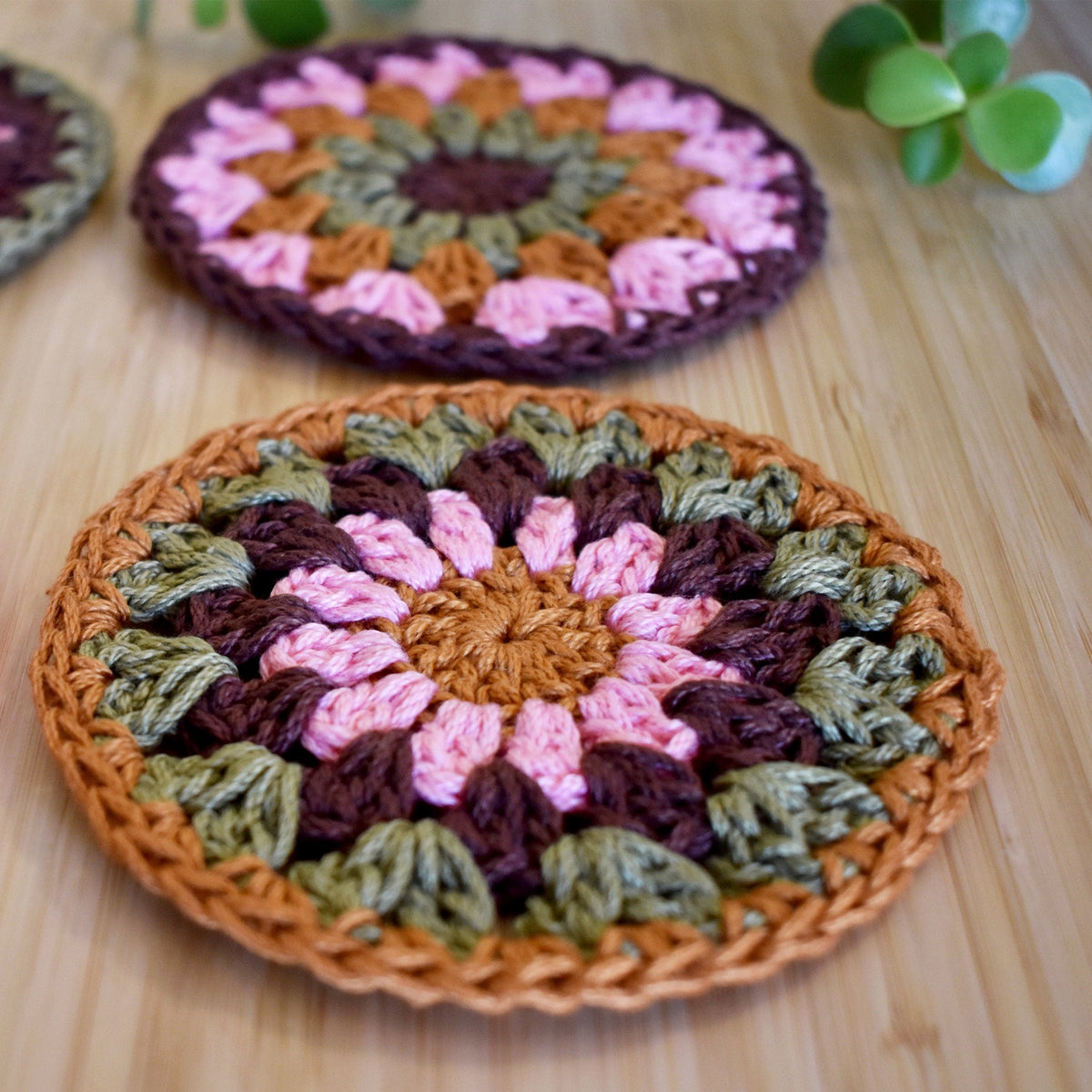 Crochet Sunflower Coaster Set - Style 5 - image 4