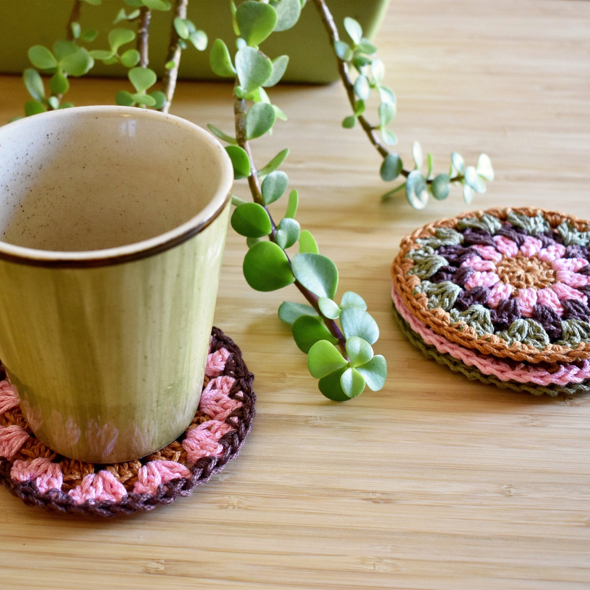 Crochet Sunflower Coaster Set - Style 5 - image 9