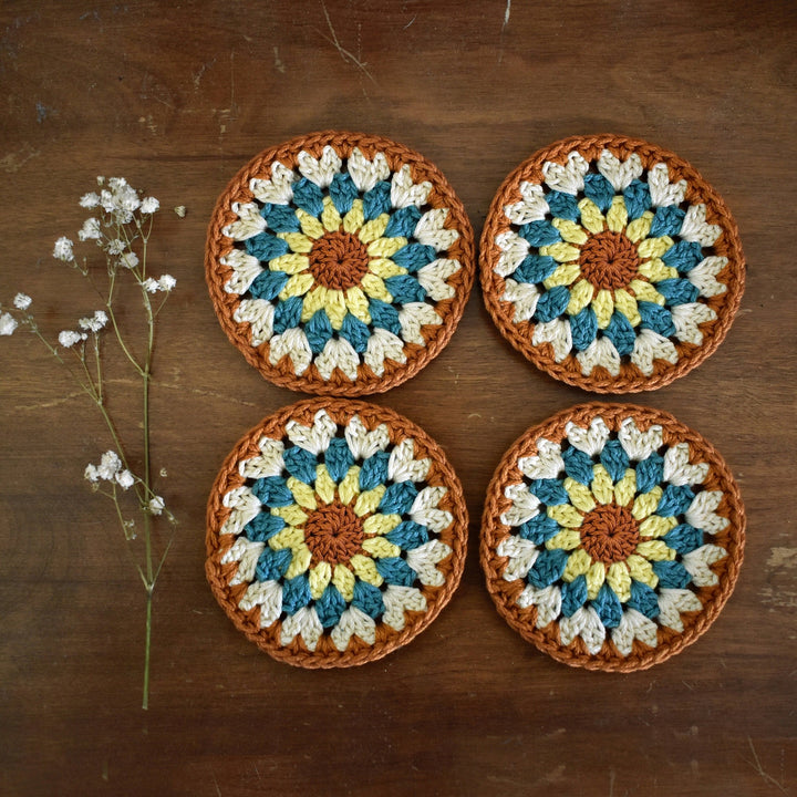 Crochet Sunflower Coaster Set - Style 7 - image 1