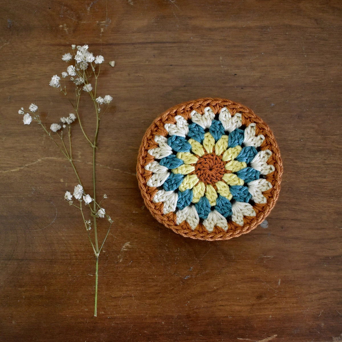 Crochet Sunflower Coaster Set - Style 7 - image 5