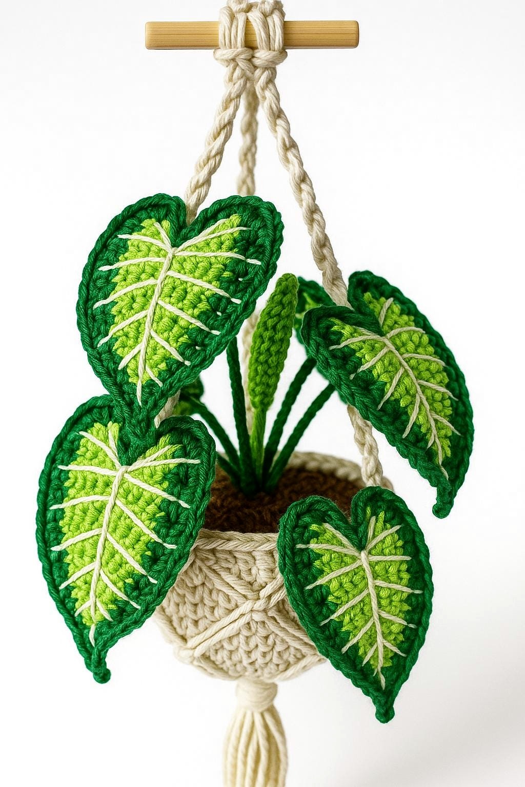 Crochet Tropical Macrame Hanging Basket - image 1