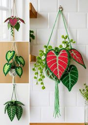 Crochet Tropical Macrame Hanging Basket - image 4