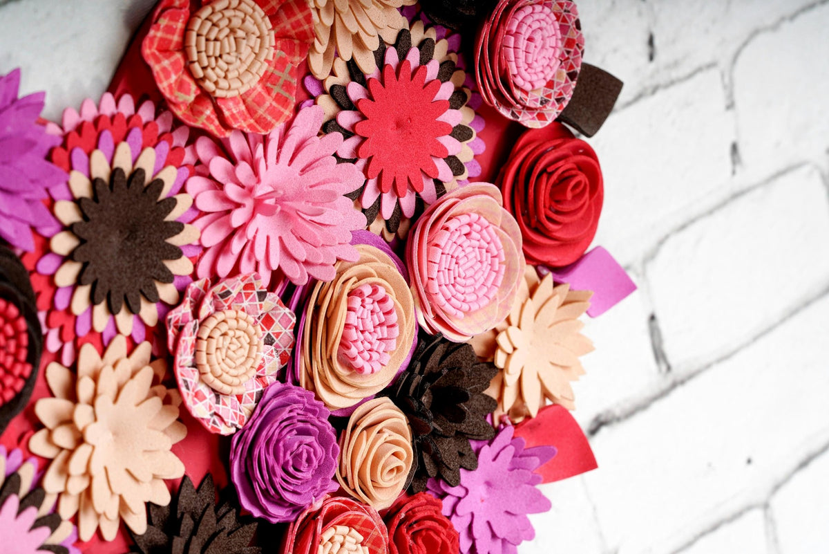 Felt Floral Heart Wreath - image 8